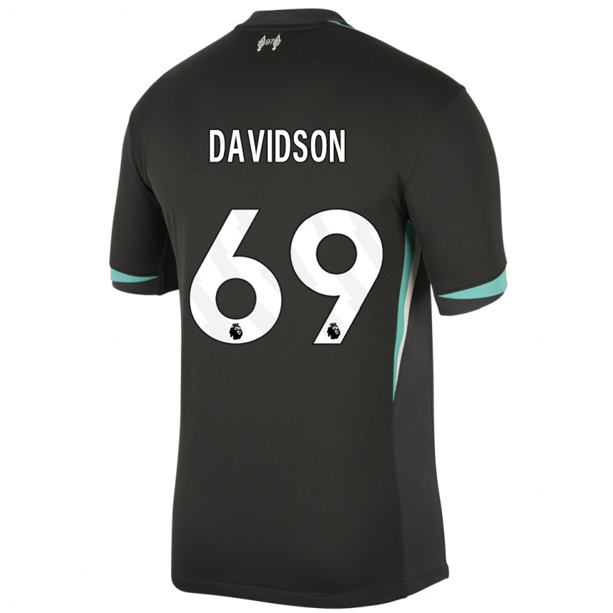 Kids Football Josh Davidson #69 Black Anthracite White Away Jersey 2024/25 T-Shirt Uk