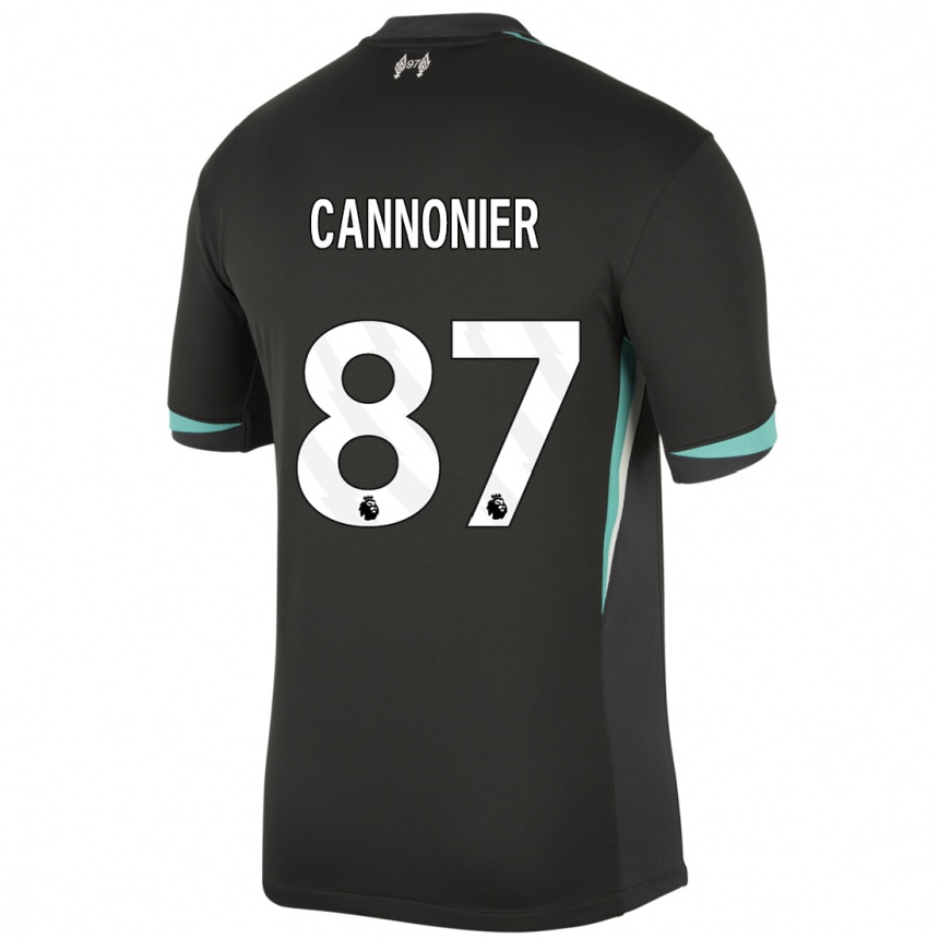 Kids Football Oakley Cannonier #87 Black Anthracite White Away Jersey 2024/25 T-Shirt Uk