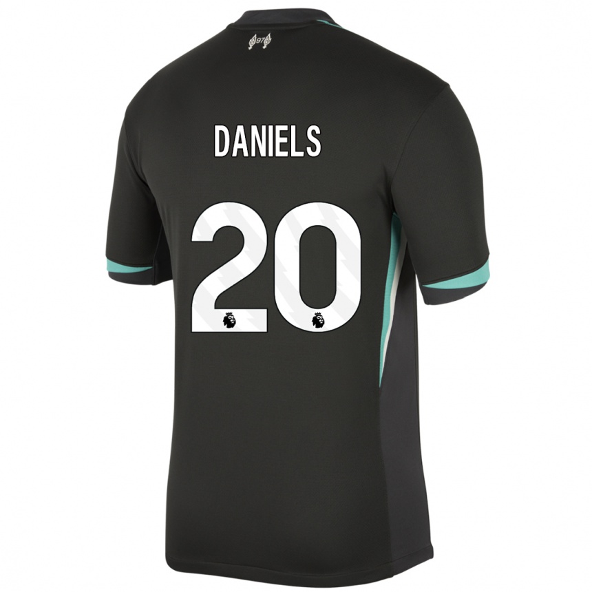 Kids Football Yana Daniels #20 Black Anthracite White Away Jersey 2024/25 T-Shirt Uk