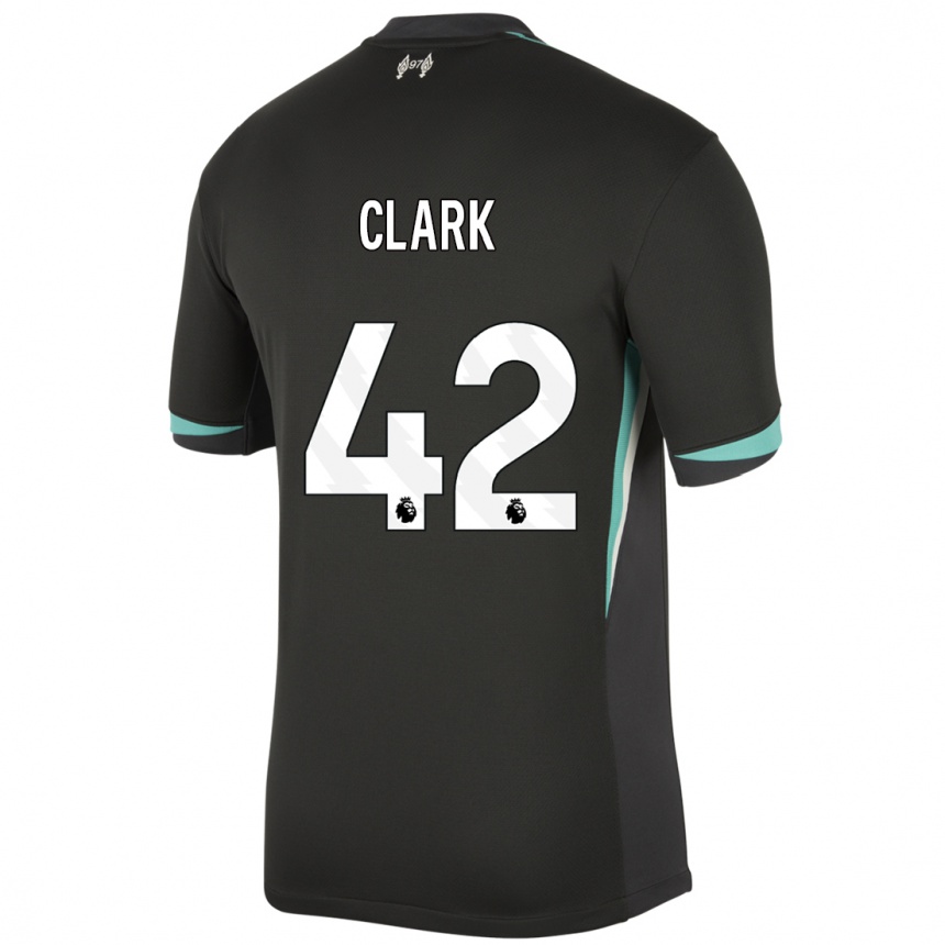 Kids Football Bobby Clark #42 Black Anthracite White Away Jersey 2024/25 T-Shirt Uk