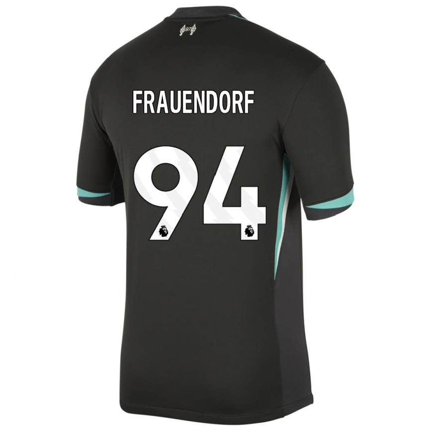 Kids Football Melkamu Frauendorf #94 Black Anthracite White Away Jersey 2024/25 T-Shirt Uk