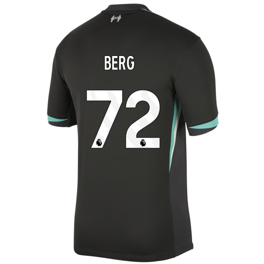 Kids Football Sepp Van Den Berg #72 Black Anthracite White Away Jersey 2024/25 T-Shirt Uk