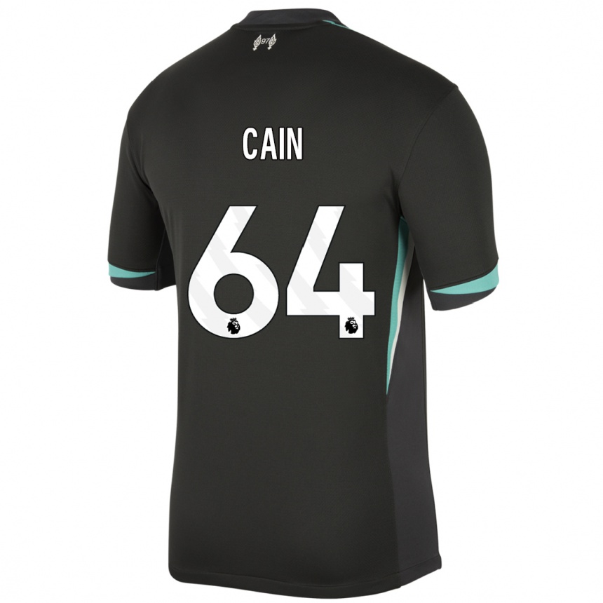 Kids Football Jake Cain #64 Black Anthracite White Away Jersey 2024/25 T-Shirt Uk