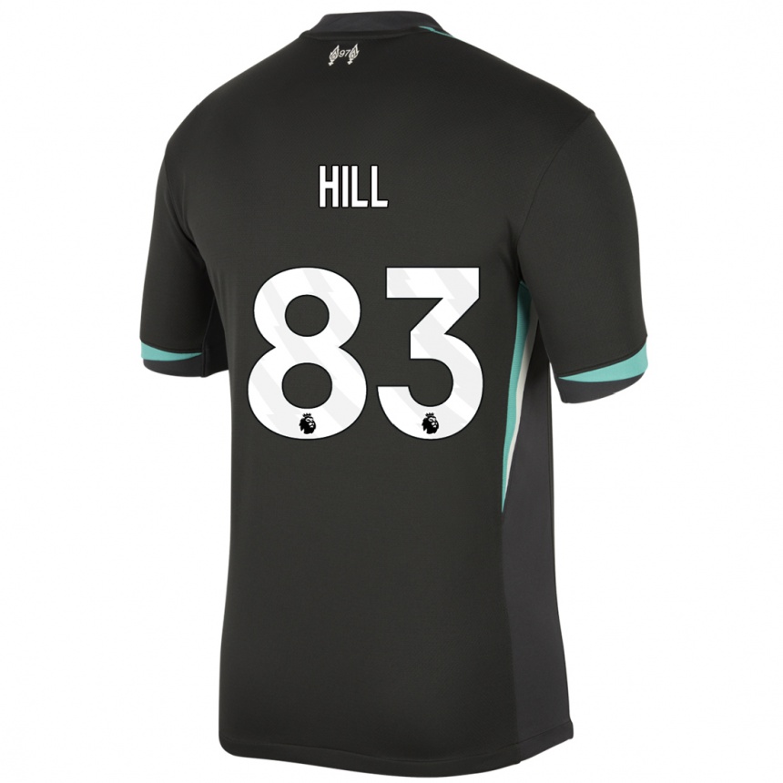 Kids Football Thomas Hill #83 Black Anthracite White Away Jersey 2024/25 T-Shirt Uk