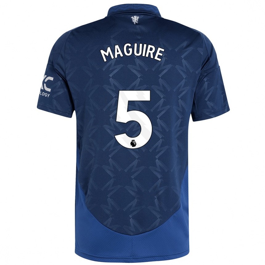 Kids Football Harry Maguire #5 Indigo Away Jersey 2024/25 T-Shirt Uk