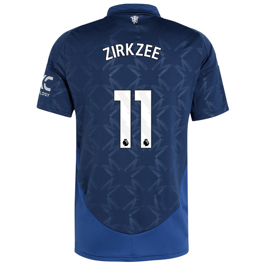 Kids Football Joshua Zirkzee #11 Indigo Away Jersey 2024/25 T-Shirt Uk