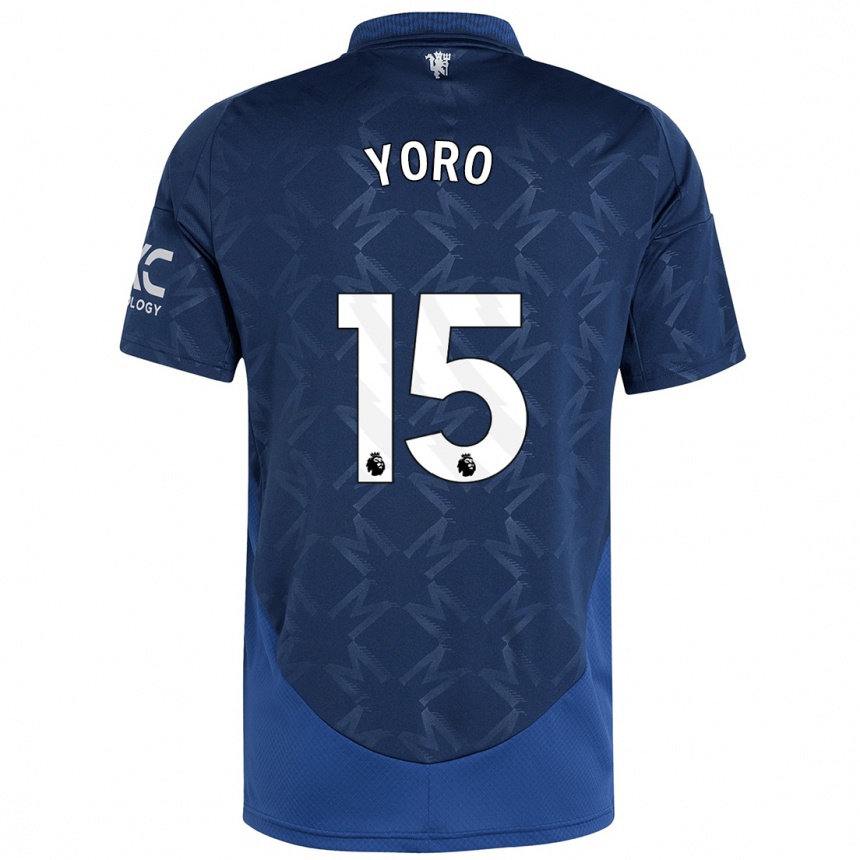 Kids Football Leny Yoro #15 Indigo Away Jersey 2024/25 T-Shirt Uk