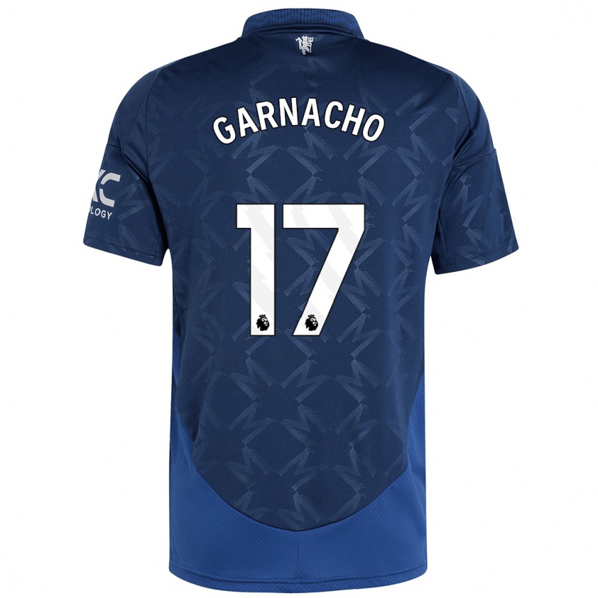 Kids Football Alejandro Garnacho #17 Indigo Away Jersey 2024/25 T-Shirt Uk