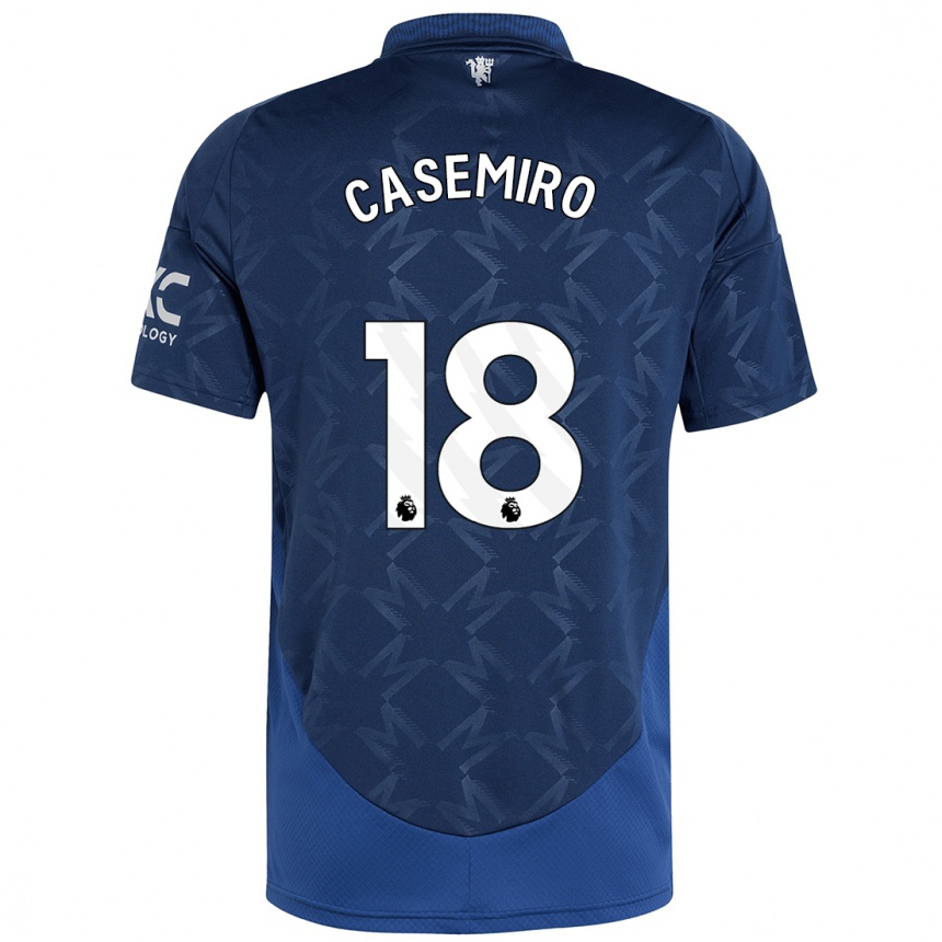 Kids Football Casemiro #18 Indigo Away Jersey 2024/25 T-Shirt Uk