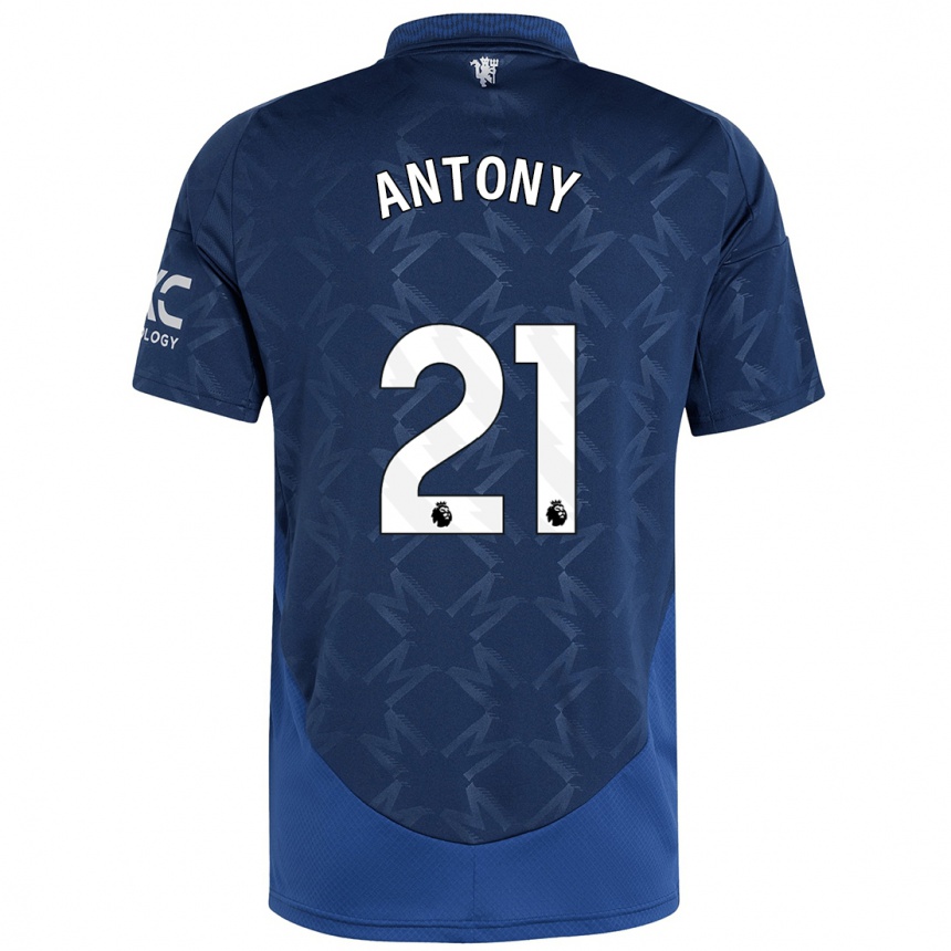 Kids Football Antony #21 Indigo Away Jersey 2024/25 T-Shirt Uk