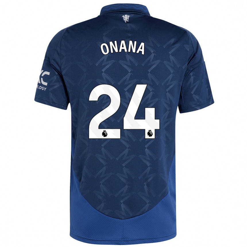 Kids Football Andre Onana #24 Indigo Away Jersey 2024/25 T-Shirt Uk