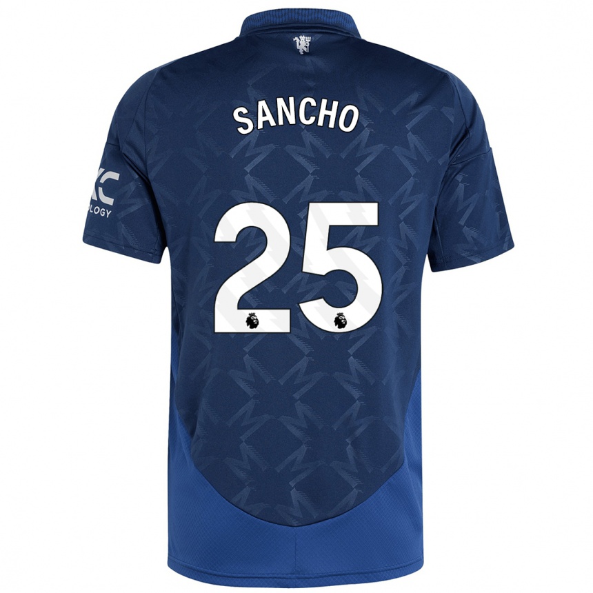 Kids Football Jadon Sancho #25 Indigo Away Jersey 2024/25 T-Shirt Uk