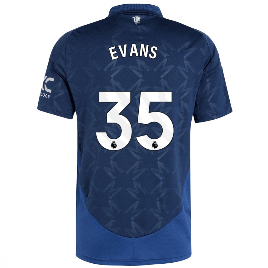 Kids Football Jonny Evans #35 Indigo Away Jersey 2024/25 T-Shirt Uk