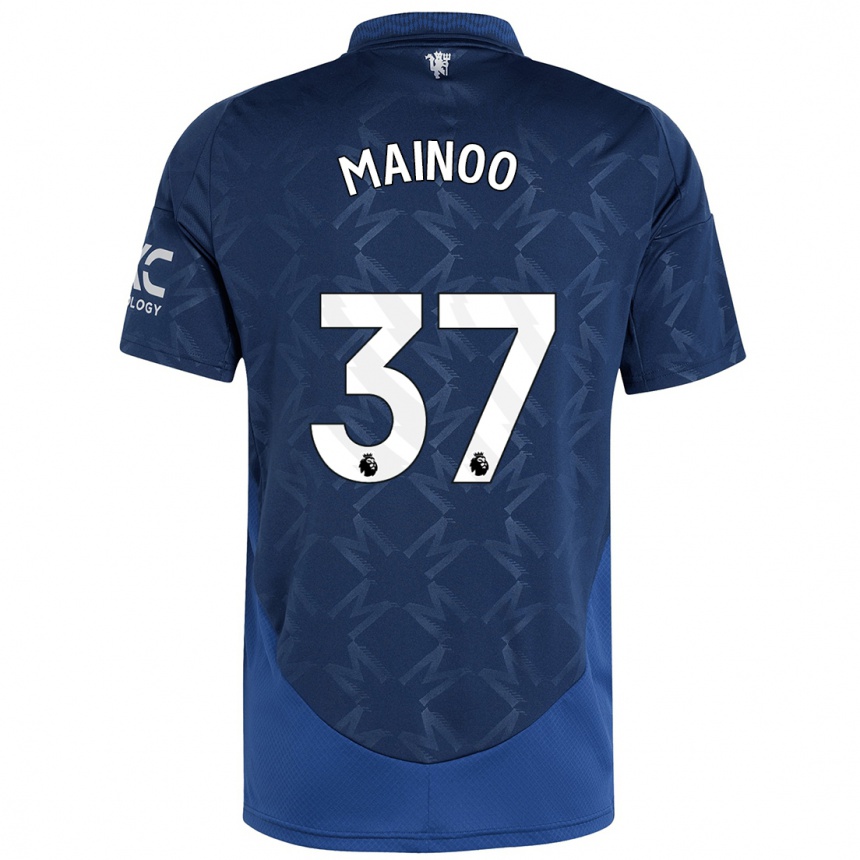 Kids Football Kobbie Mainoo #37 Indigo Away Jersey 2024/25 T-Shirt Uk