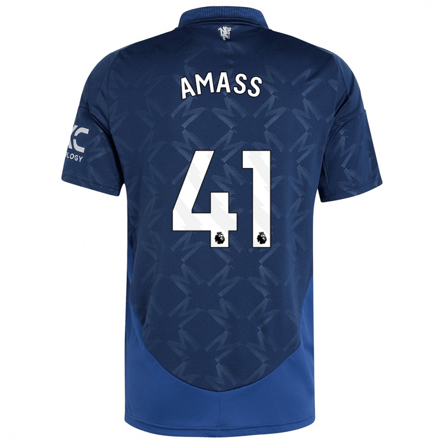 Kids Football Harry Amass #41 Indigo Away Jersey 2024/25 T-Shirt Uk