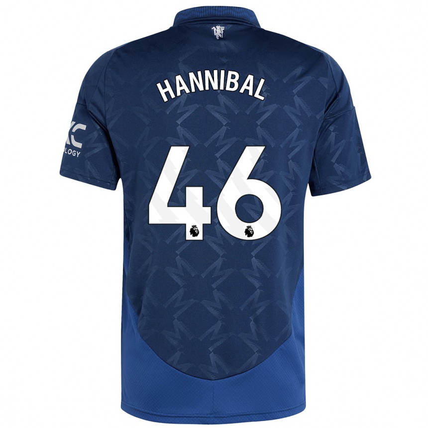 Kids Football Hannibal Mejbri #46 Indigo Away Jersey 2024/25 T-Shirt Uk