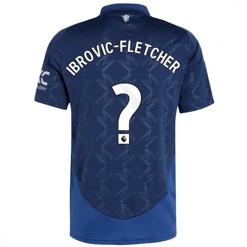 Kids Football Edward Ibrovic-Fletcher #0 Indigo Away Jersey 2024/25 T-Shirt Uk