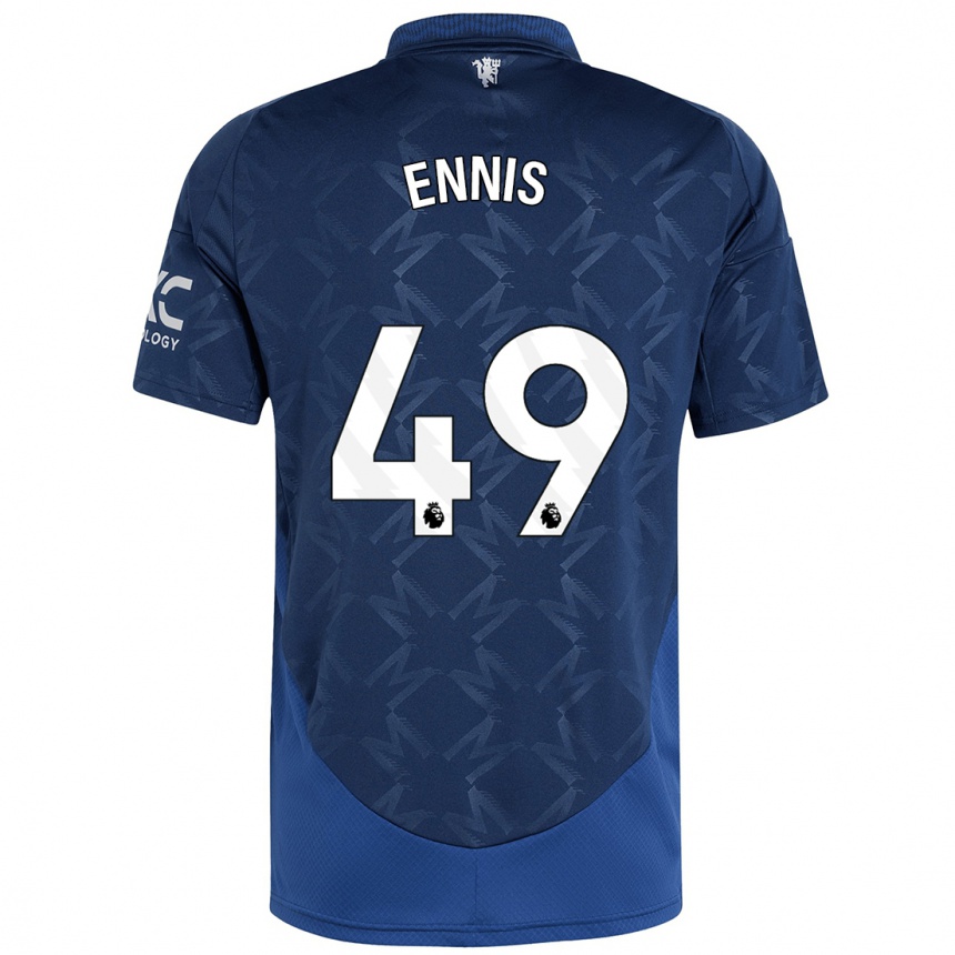 Kids Football Ethan Ennis #49 Indigo Away Jersey 2024/25 T-Shirt Uk