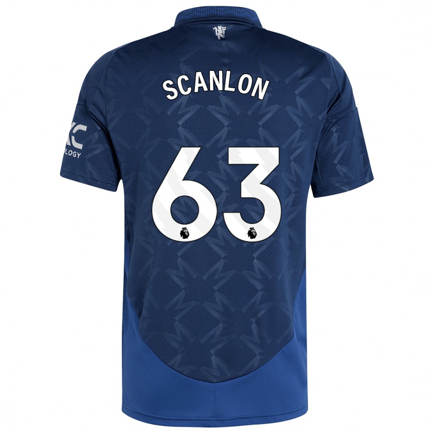 Kids Football James Scanlon #63 Indigo Away Jersey 2024/25 T-Shirt Uk