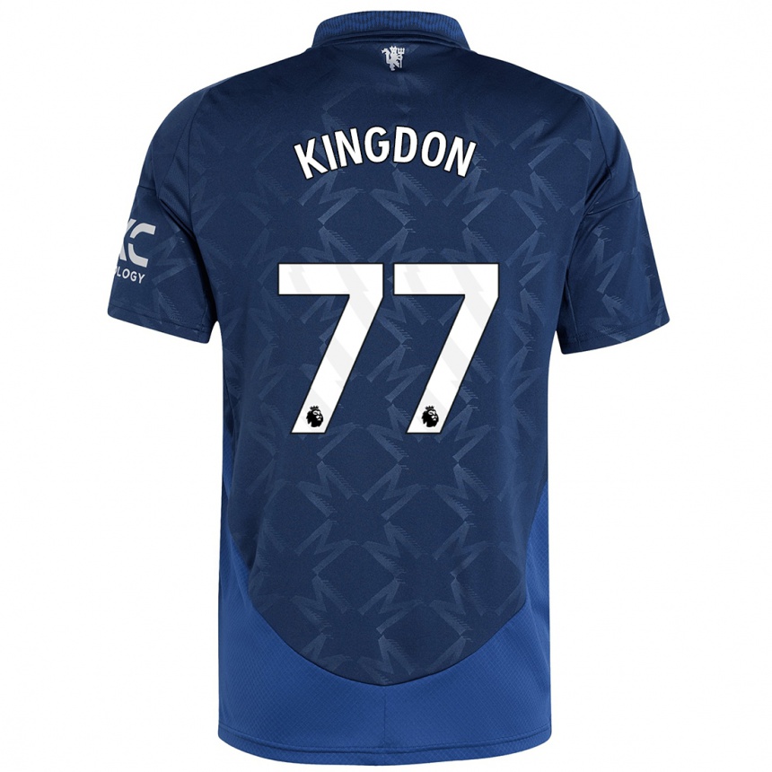 Kids Football Jack Kingdon #77 Indigo Away Jersey 2024/25 T-Shirt Uk