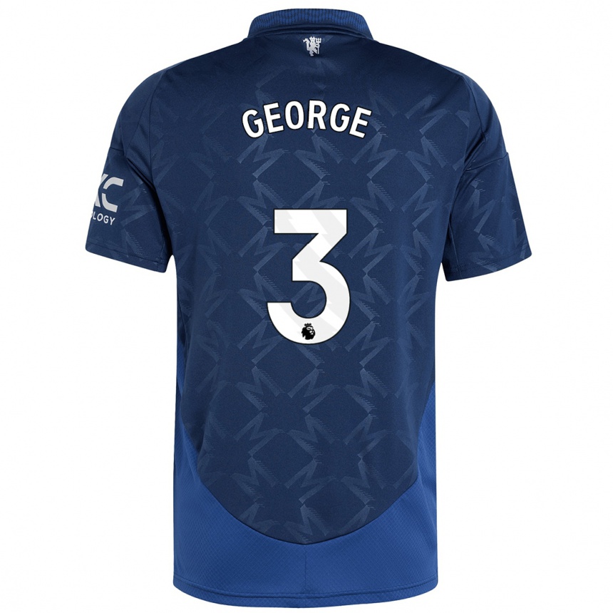 Kids Football Gabby George #3 Indigo Away Jersey 2024/25 T-Shirt Uk