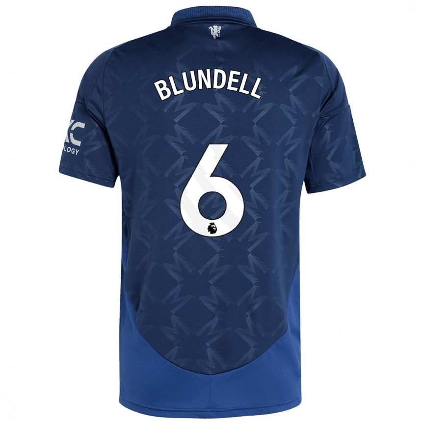 Kids Football Hannah Blundell #6 Indigo Away Jersey 2024/25 T-Shirt Uk