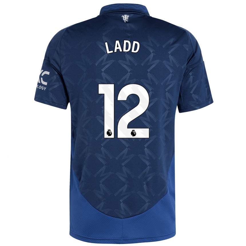 Kids Football Hayley Ladd #12 Indigo Away Jersey 2024/25 T-Shirt Uk