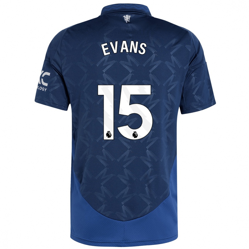 Kids Football Gemma Evans #15 Indigo Away Jersey 2024/25 T-Shirt Uk