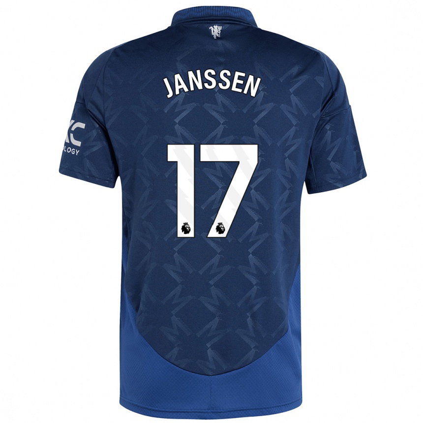 Kids Football Dominique Janssen #17 Indigo Away Jersey 2024/25 T-Shirt Uk