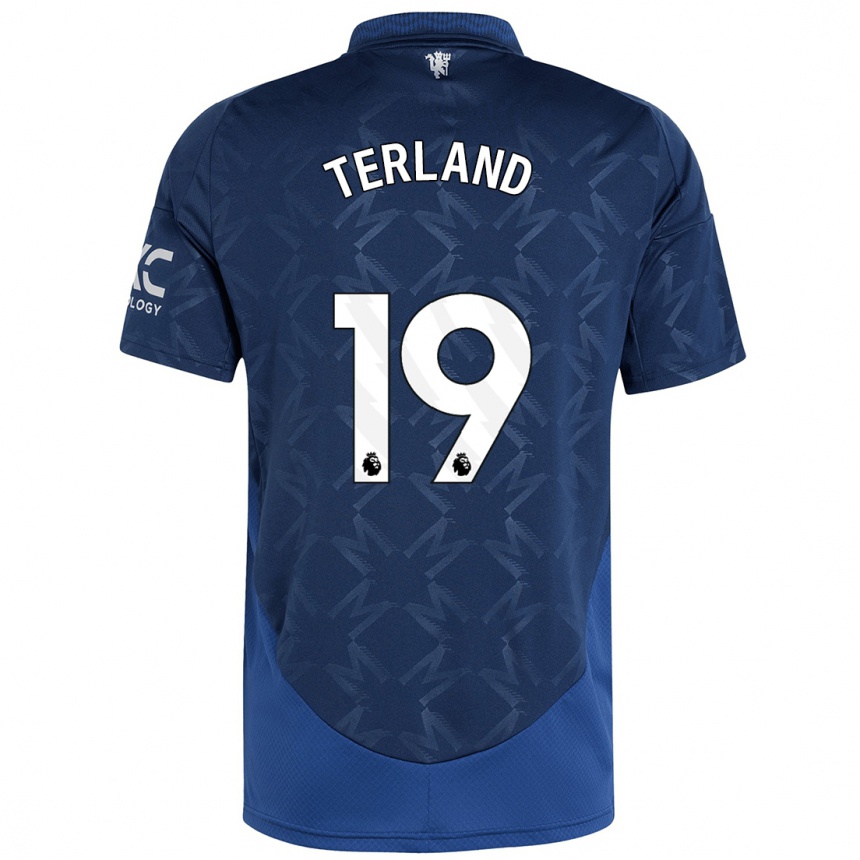 Kids Football Elisabeth Terland #19 Indigo Away Jersey 2024/25 T-Shirt Uk