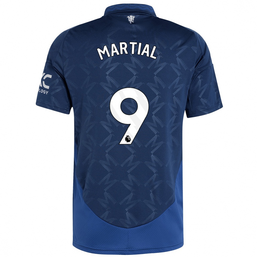 Kids Football Anthony Martial #9 Indigo Away Jersey 2024/25 T-Shirt Uk