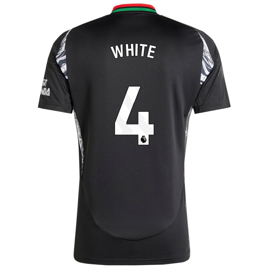 Kids Football Ben White #4 Black Away Jersey 2024/25 T-Shirt Uk