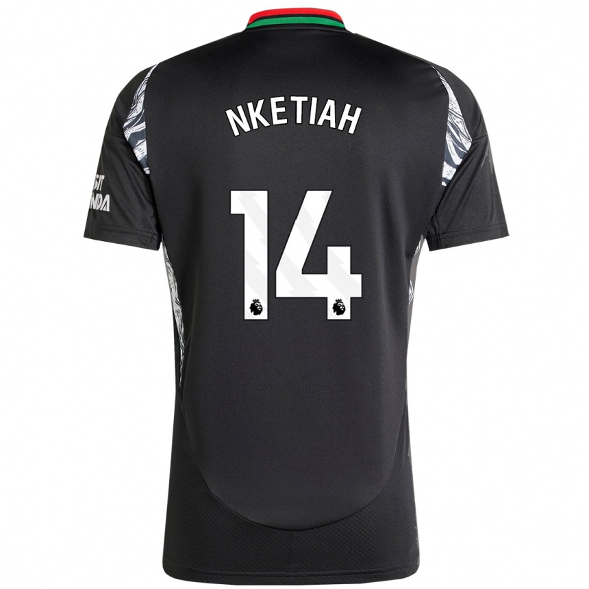 Kids Football Eddie Nketiah #14 Black Away Jersey 2024/25 T-Shirt Uk