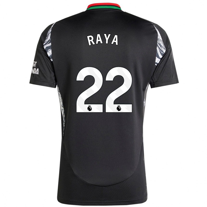 Kids Football David Raya #22 Black Away Jersey 2024/25 T-Shirt Uk