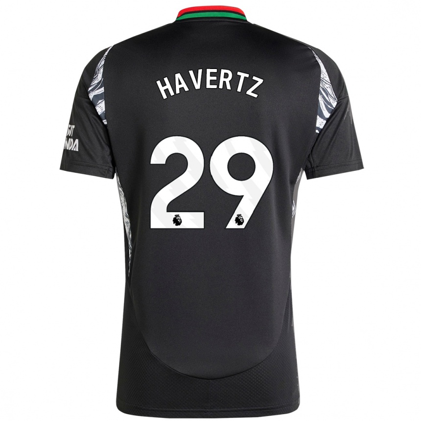 Kids Football Kai Havertz #29 Black Away Jersey 2024/25 T-Shirt Uk