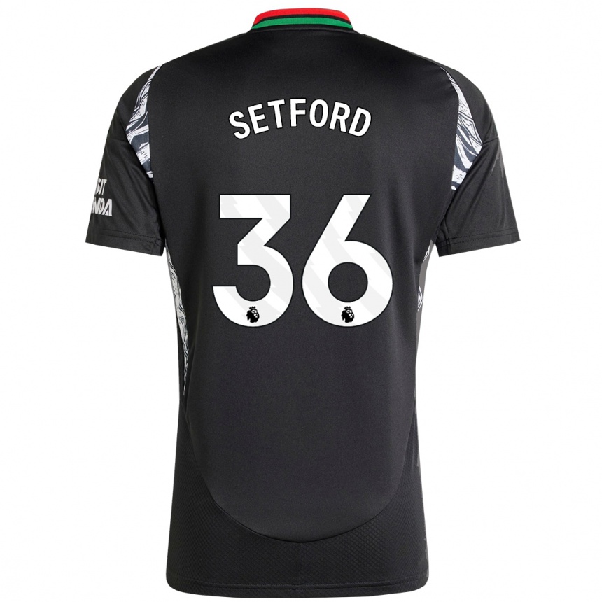 Kids Football Tommy Setford #36 Black Away Jersey 2024/25 T-Shirt Uk