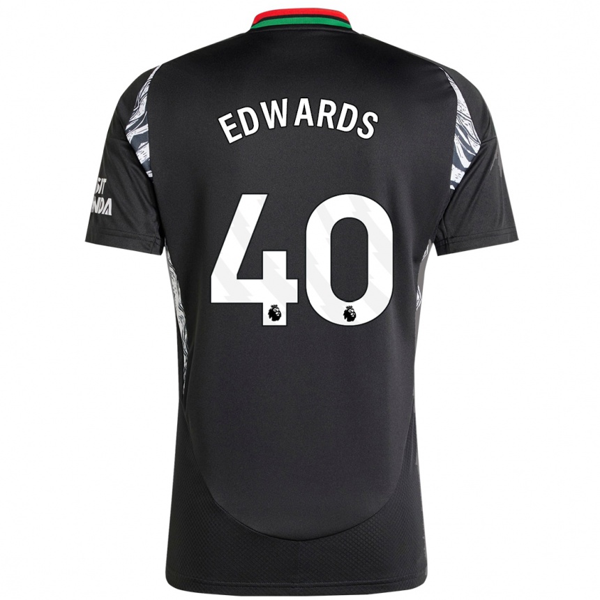 Kids Football Khayon Edwards #40 Black Away Jersey 2024/25 T-Shirt Uk