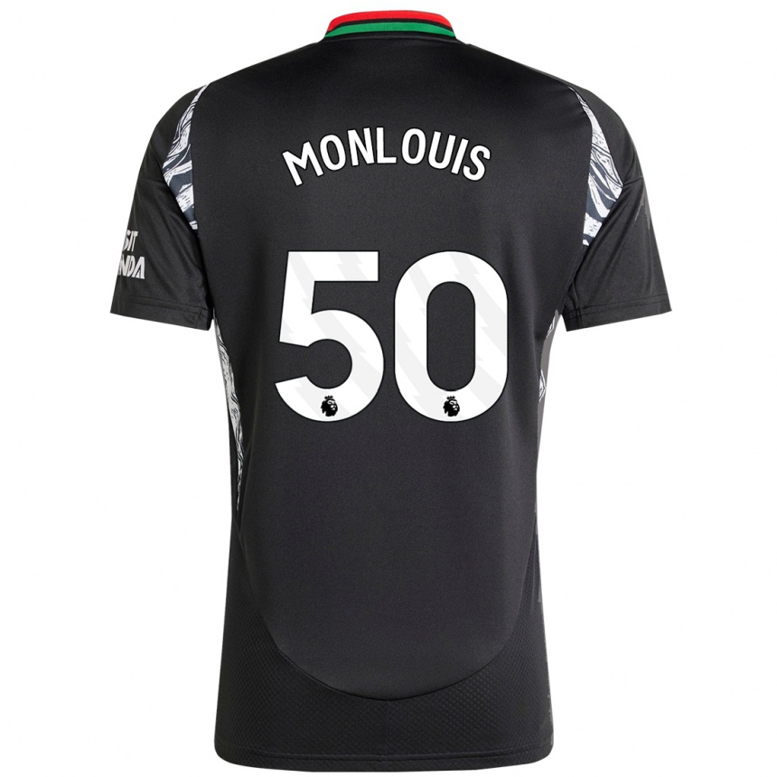 Kids Football Zane Monlouis #50 Black Away Jersey 2024/25 T-Shirt Uk