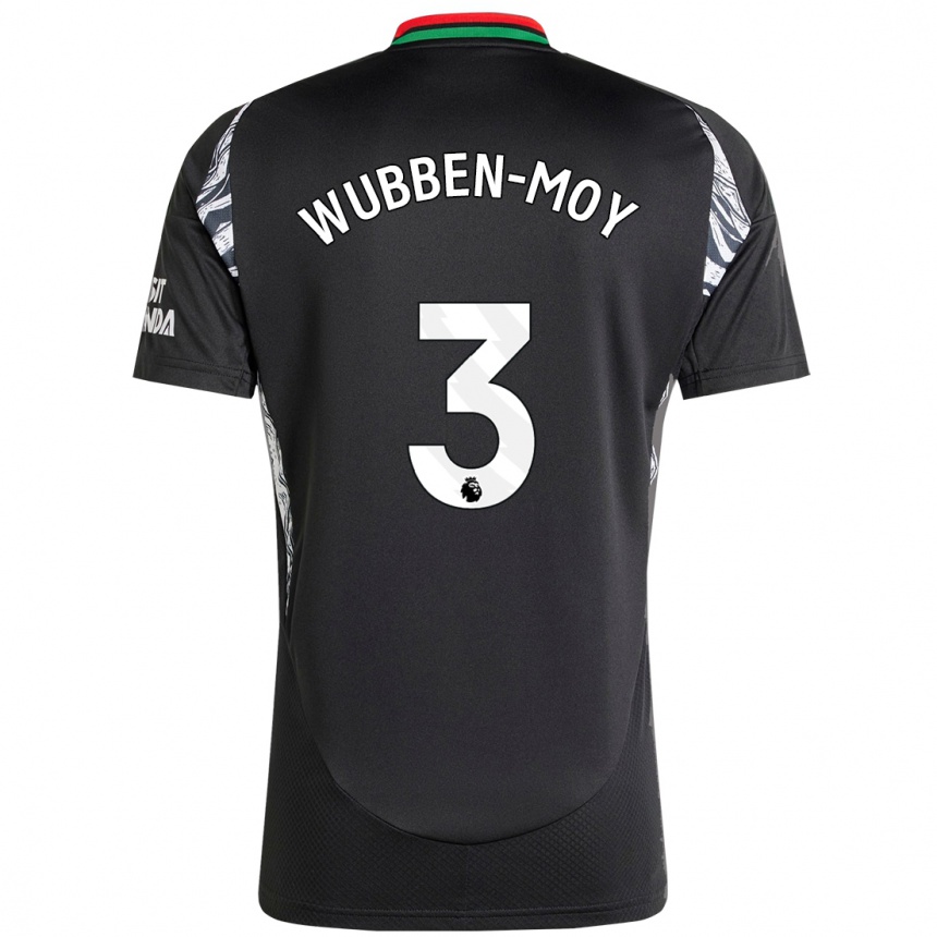 Kids Football Lotte Wubben-Moy #3 Black Away Jersey 2024/25 T-Shirt Uk