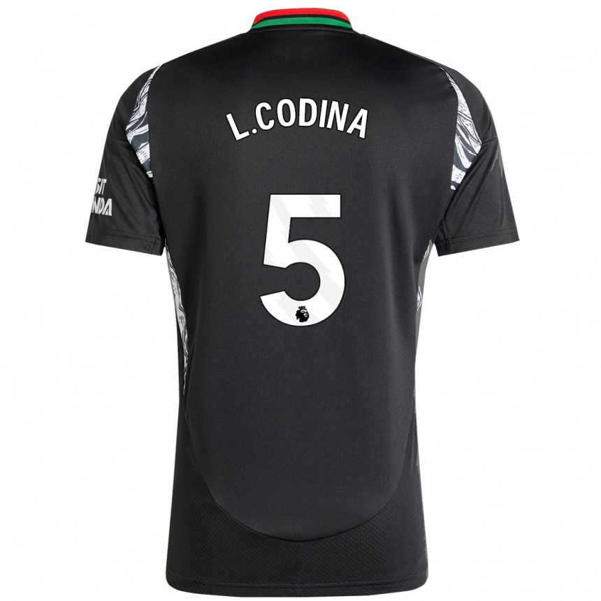 Kids Football Laia Codina #5 Black Away Jersey 2024/25 T-Shirt Uk