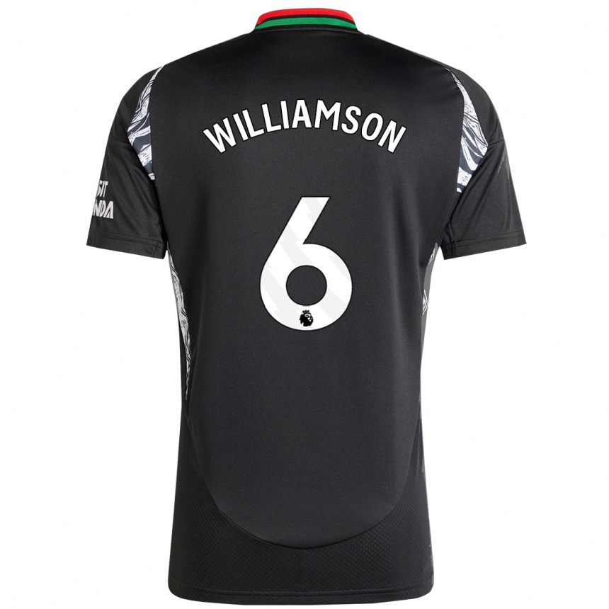 Kids Football Leah Williamson #6 Black Away Jersey 2024/25 T-Shirt Uk