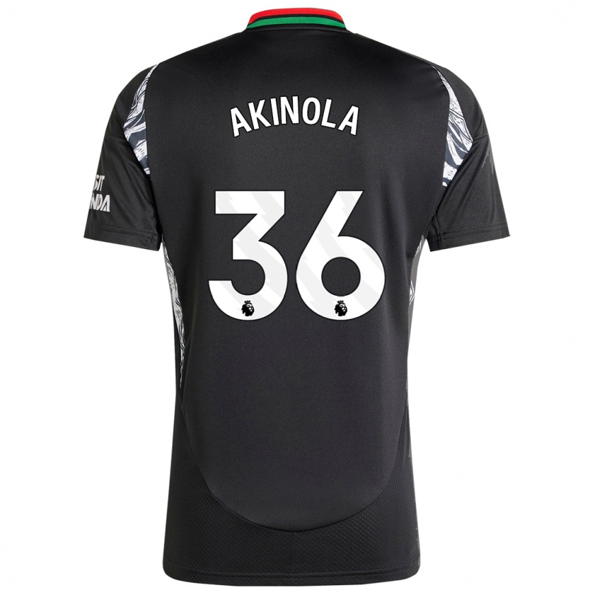 Kids Football Tim Akinola #36 Black Away Jersey 2024/25 T-Shirt Uk