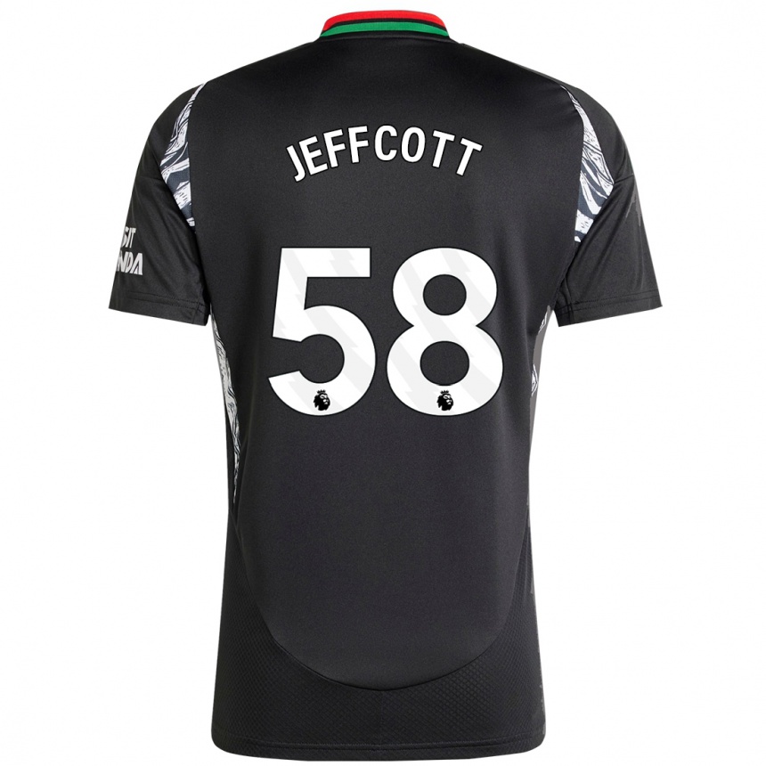 Kids Football Henry Jeffcott #58 Black Away Jersey 2024/25 T-Shirt Uk