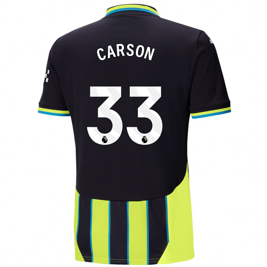 Kids Football Scott Carson #33 Blue Yellow Away Jersey 2024/25 T-Shirt Uk