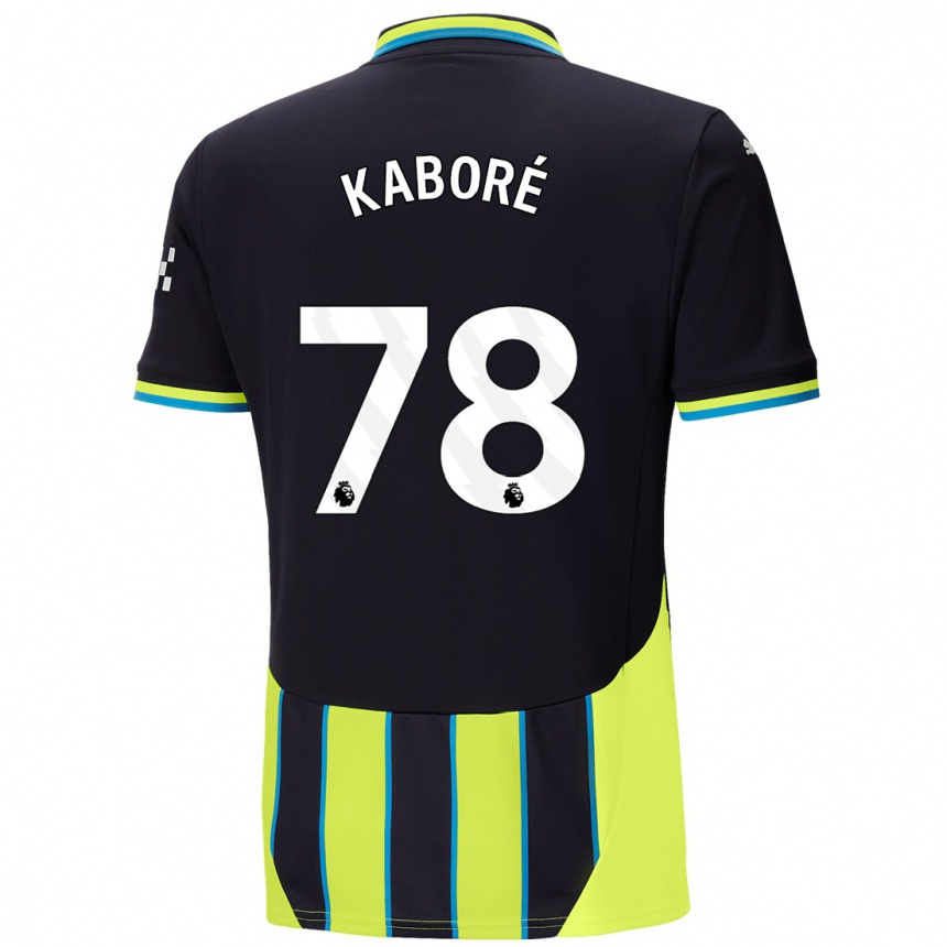 Kids Football Issa Kabore #78 Blue Yellow Away Jersey 2024/25 T-Shirt Uk