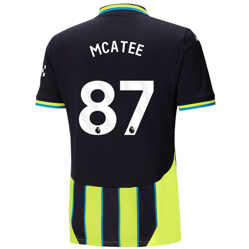 Kids Football James Mcatee #87 Blue Yellow Away Jersey 2024/25 T-Shirt Uk