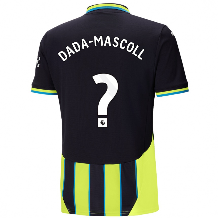 Kids Football Isaiah Dada-Mascoll #0 Blue Yellow Away Jersey 2024/25 T-Shirt Uk