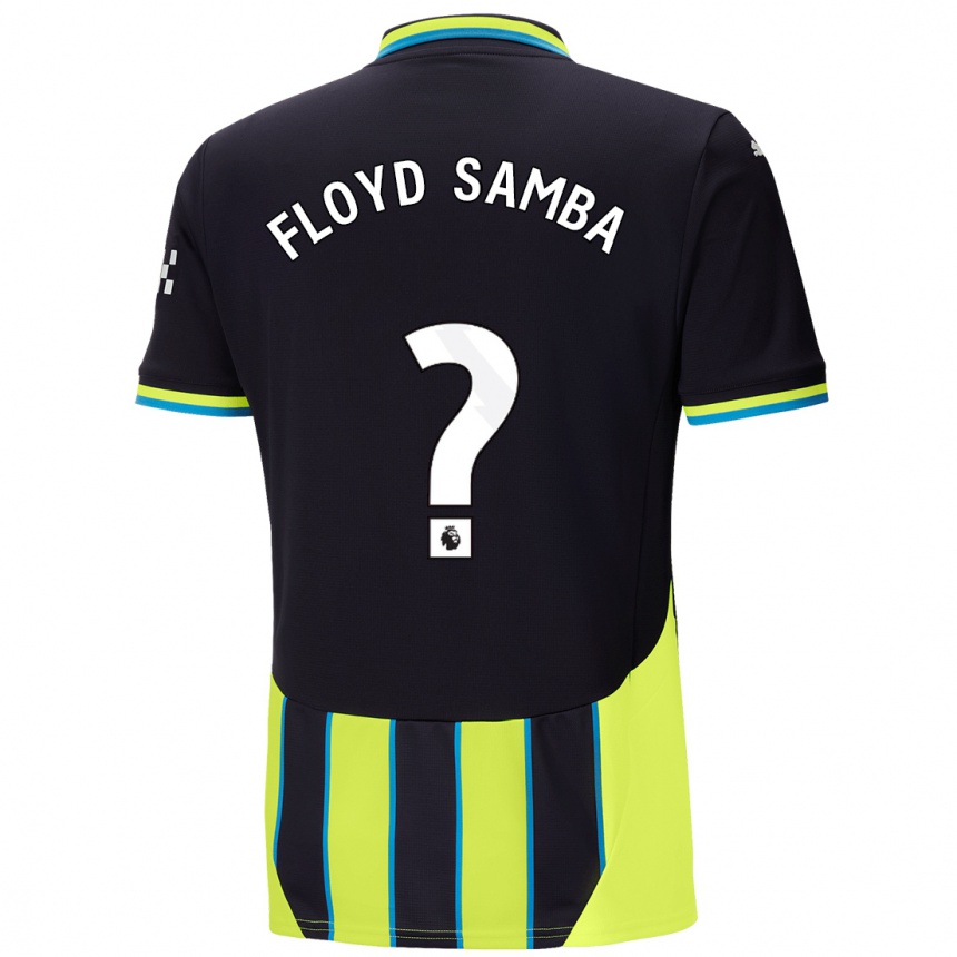 Kids Football Floyd Samba #0 Blue Yellow Away Jersey 2024/25 T-Shirt Uk