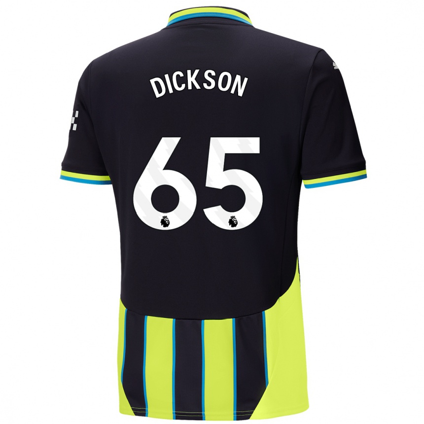 Kids Football Will Dickson #65 Blue Yellow Away Jersey 2024/25 T-Shirt Uk