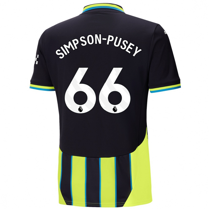 Kids Football Jahmai Simpson-Pusey #66 Blue Yellow Away Jersey 2024/25 T-Shirt Uk